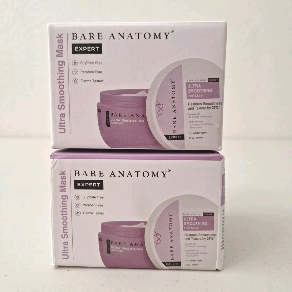 Bare‎ Anatomy Ultra Smoothing Hair Mask 8.8oz, Sulphate/Paraben Free, 2 Set, NEW